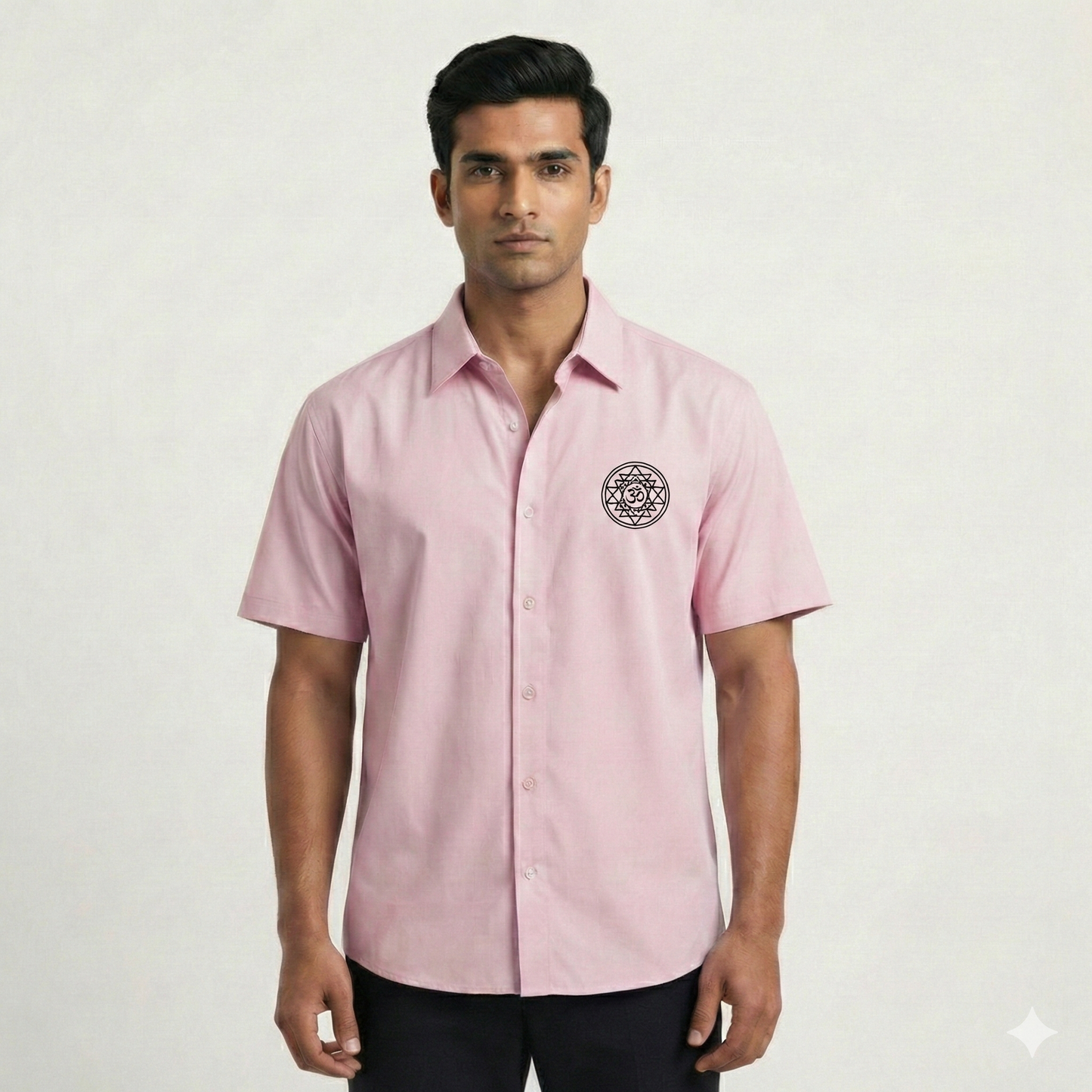 Om Sacred Geometry – Pocket Embroidered Oversized Shirt