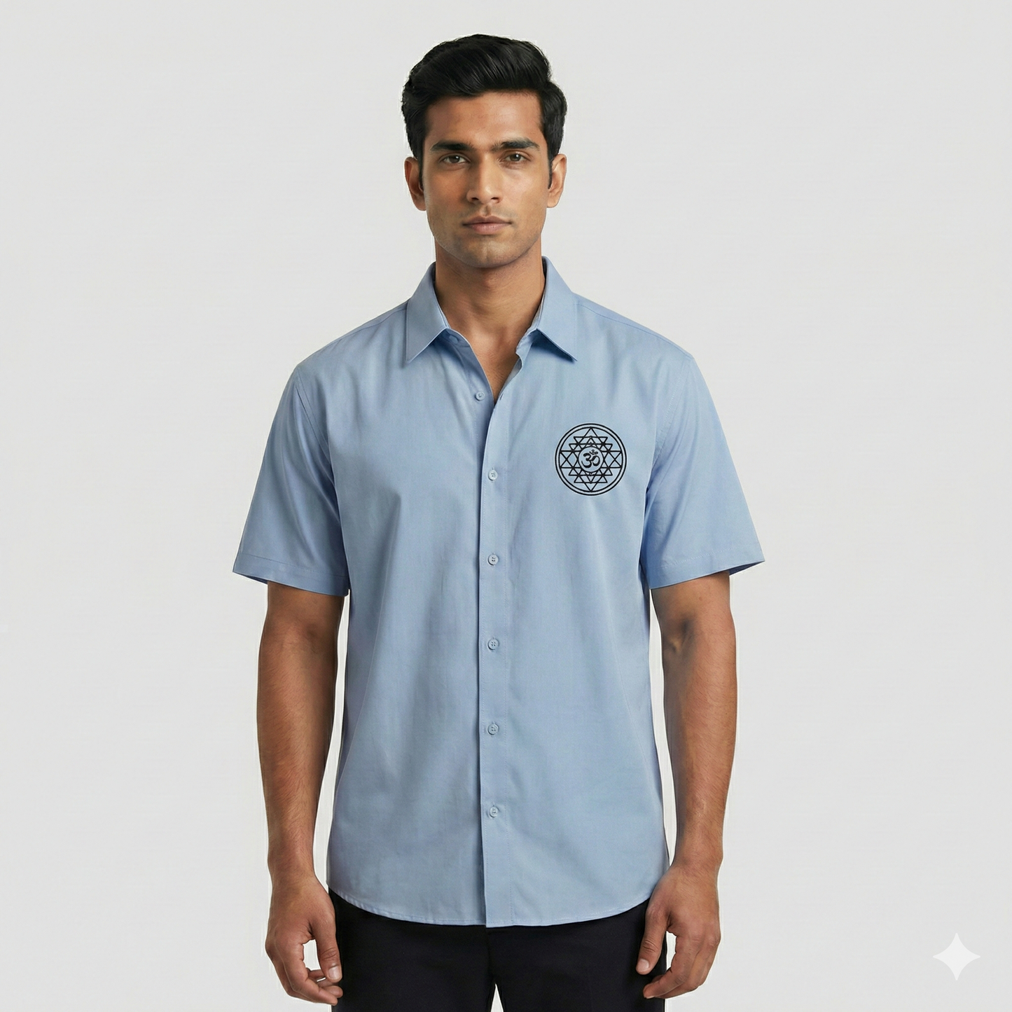 Om Sacred Geometry – Pocket Embroidered Oversized Shirt