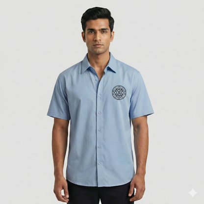 Om Sacred Geometry – Pocket Embroidered Oversized Shirt