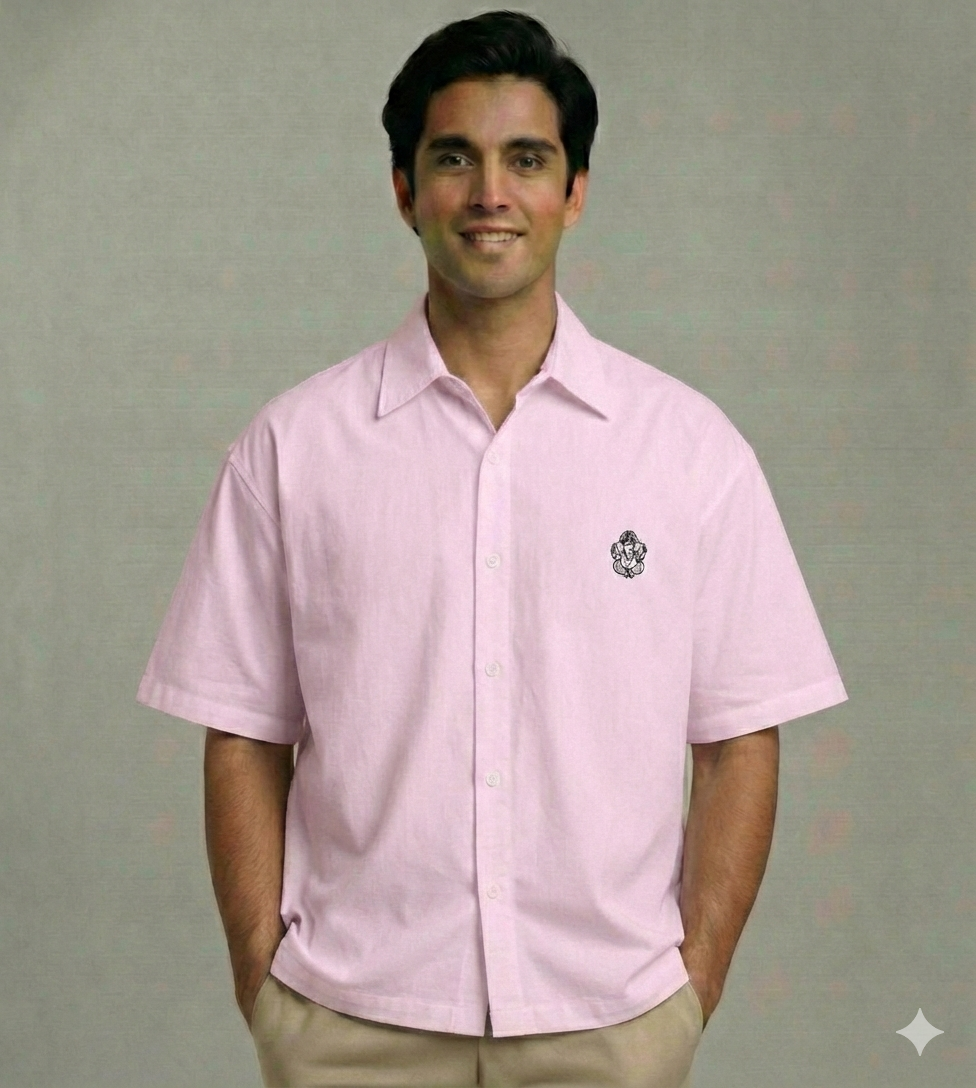 Shree Ganeshji – Pocket Embroidered Oversized Shirt
