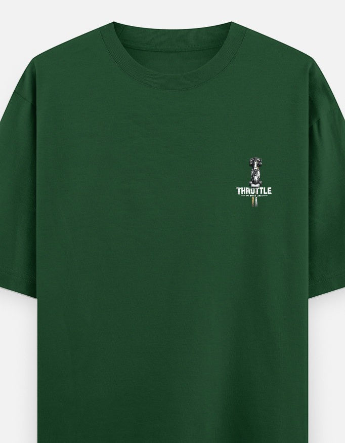 Full Throttle Premium Oversized Motorsport T-Shirt featuring Formula racing inspired graphic, heavyweight 240 GSM cotton streetwear for racing enthusiasts.
