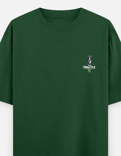 Full Throttle Premium Oversized Motorsport T-Shirt featuring Formula racing inspired graphic, heavyweight 240 GSM cotton streetwear for racing enthusiasts.