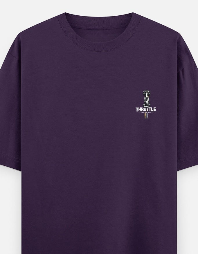 Full Throttle Premium Oversized Motorsport T-Shirt featuring Formula racing inspired graphic, heavyweight 240 GSM cotton streetwear for racing enthusiasts.