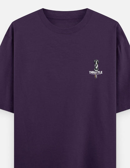 Full Throttle Premium Oversized Motorsport T-Shirt featuring Formula racing inspired graphic, heavyweight 240 GSM cotton streetwear for racing enthusiasts.