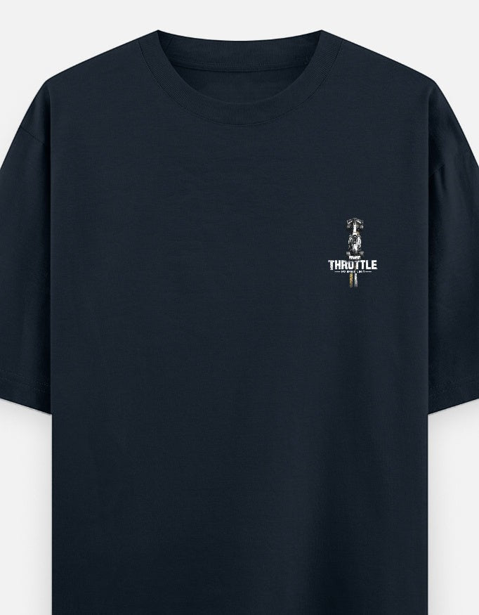 Full Throttle Premium Oversized Motorsport T-Shirt featuring Formula racing inspired graphic, heavyweight 240 GSM cotton streetwear for racing enthusiasts.