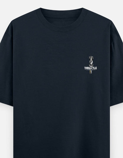 Full Throttle Premium Oversized Motorsport T-Shirt featuring Formula racing inspired graphic, heavyweight 240 GSM cotton streetwear for racing enthusiasts.