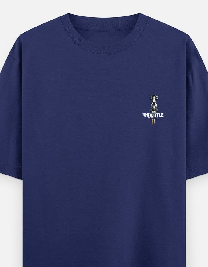 Full Throttle Premium Oversized Motorsport T-Shirt featuring Formula racing inspired graphic, heavyweight 240 GSM cotton streetwear for racing enthusiasts.