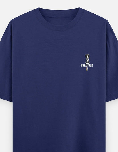 Full Throttle Premium Oversized Motorsport T-Shirt featuring Formula racing inspired graphic, heavyweight 240 GSM cotton streetwear for racing enthusiasts.