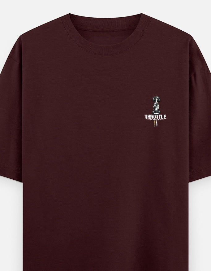 Full Throttle Premium Oversized Motorsport T-Shirt featuring Formula racing inspired graphic, heavyweight 240 GSM cotton streetwear for racing enthusiasts.