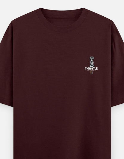 Full Throttle Premium Oversized Motorsport T-Shirt featuring Formula racing inspired graphic, heavyweight 240 GSM cotton streetwear for racing enthusiasts.