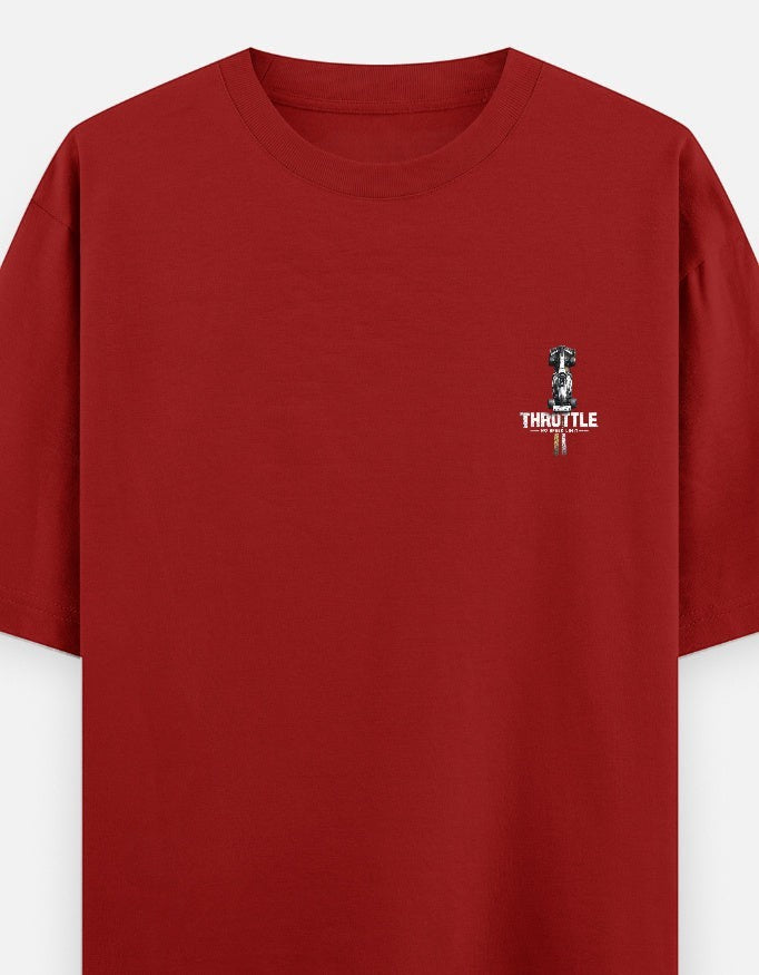 Full Throttle Premium Oversized Motorsport T-Shirt featuring Formula racing inspired graphic, heavyweight 240 GSM cotton streetwear for racing enthusiasts.