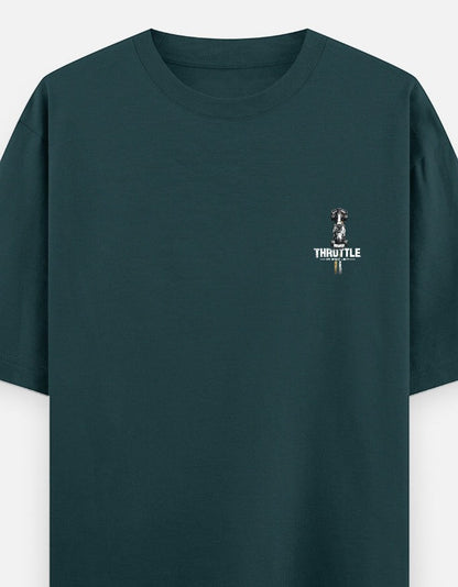 Full Throttle Premium Oversized Motorsport T-Shirt featuring Formula racing inspired graphic, heavyweight 240 GSM cotton streetwear for racing enthusiasts.