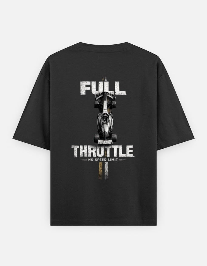 Print 999 black oversized cotton t-shirt featuring a bold motorsport graphic of a race car on the back
