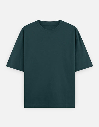 Print 999 dark green heavyweight cotton oversized t-shirt with drop shoulders and a crew neckline