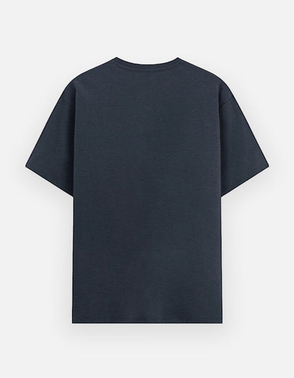 Print 999 dark grey crew neck cotton t-shirt, back view of a plain casual graphic tee for football fans.