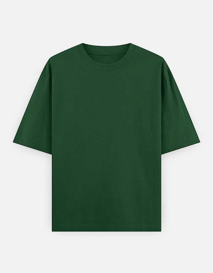 Print 999 forest green heavyweight 100% cotton oversized unisex t-shirt with a relaxed slouchy fit