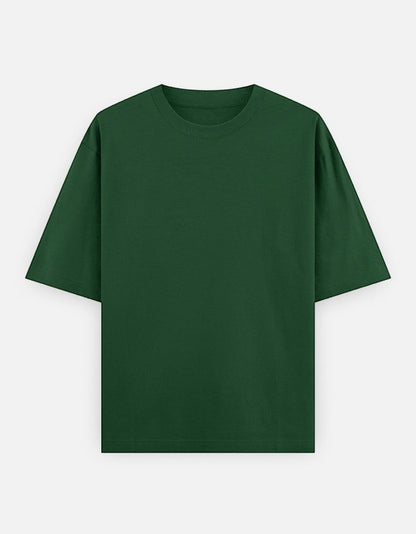 Print 999 forest green heavyweight 100% cotton oversized unisex t-shirt with a relaxed slouchy fit
