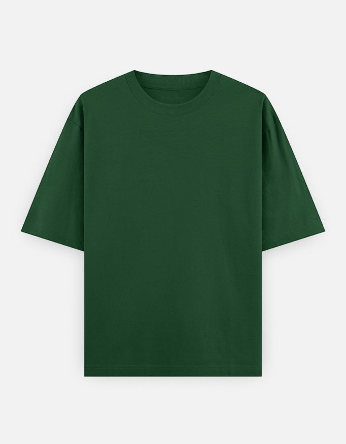 Print 999 forest green heavyweight 100% cotton unisex oversized t-shirt with a relaxed slouchy fit