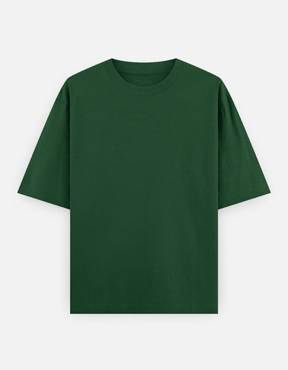 Print 999 forest green heavyweight 100% cotton unisex oversized t-shirt with a relaxed slouchy fit