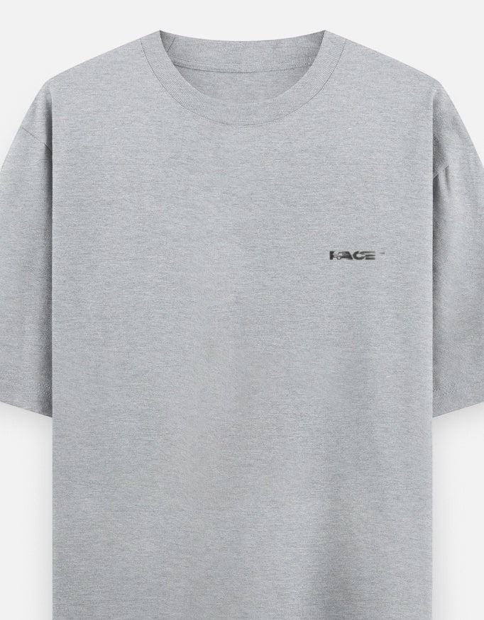 Print 999 grey heavyweight cotton oversized t-shirt with Race logo on chest