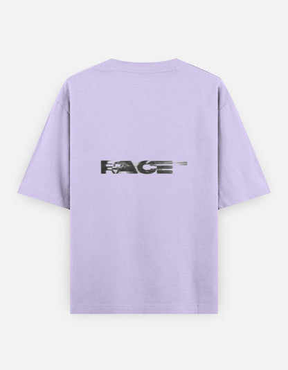 Print 999 lavender oversized cotton t-shirt with Race Mode graphic print on the back