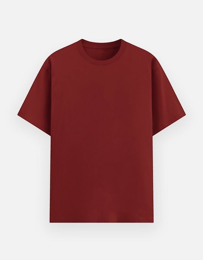 Print 999 premium 180 GSM unisex t-shirt in deep maroon with a relaxed fit and smooth silicon-washed finish.