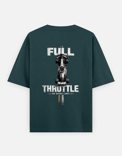 Print 999 dark green oversized cotton t-shirt featuring a large motorsport race car graphic on the back.