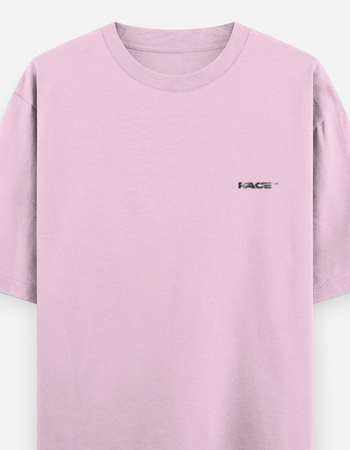 Print 999 light pink heavyweight cotton oversized t-shirt with small Race Mode chest logo
