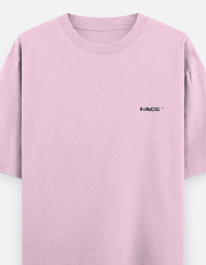Print 999 light pink heavyweight cotton oversized t-shirt with small Race Mode chest logo