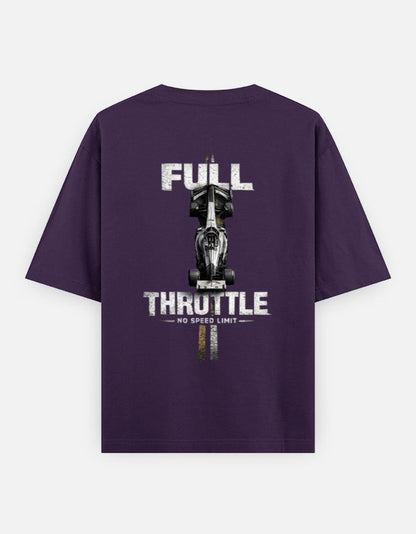 Print 999 dark purple oversized cotton t-shirt with a large motorsport-inspired race car graphic on the back