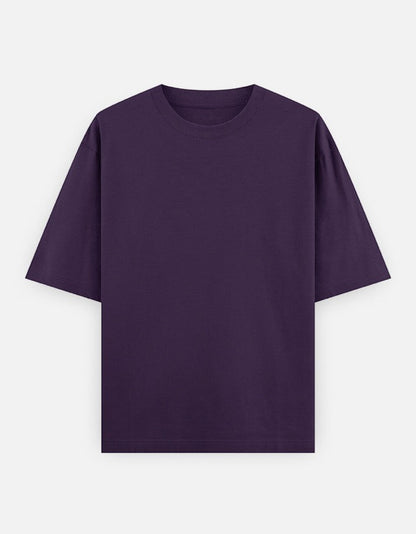 Print 999 dark purple heavyweight cotton oversized t-shirt with a crew neck and drop shoulder silhouette