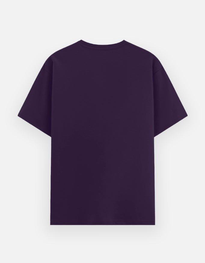 Print 999 premium 180 GSM unisex t-shirt in deep purple, featuring a relaxed fit and smooth silicon-washed finish.