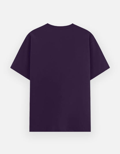 Print 999 premium 180 GSM unisex t-shirt in deep purple, featuring a relaxed fit and smooth silicon-washed finish.
