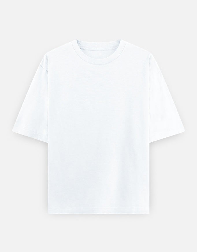 Print 999 white heavyweight 100% cotton unisex oversized t-shirt with a slouchy fit and drop sleeves.