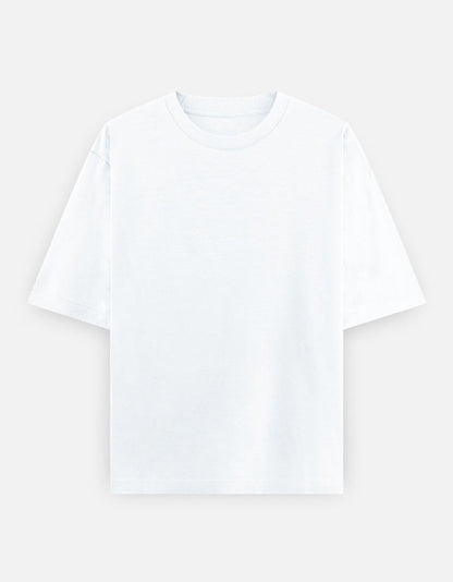 Print 999 white heavyweight cotton oversized t-shirt with drop shoulders and a clean minimalist design.