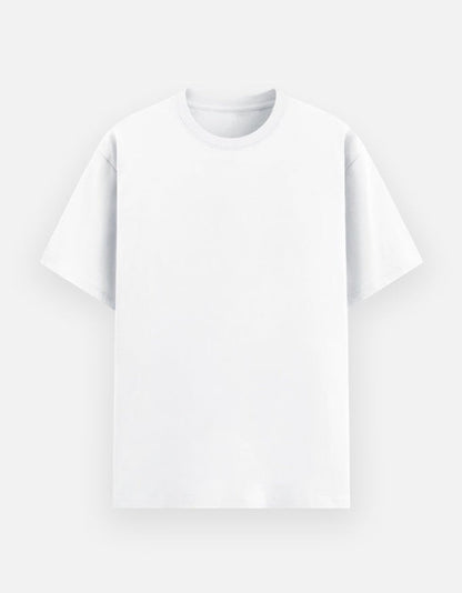 Print 999 white unisex t-shirt in 180 GSM poly-cotton blend with a relaxed fit and smooth silicon-washed finish.